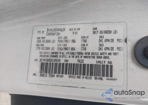 2002 Dodge Ram 1500 St из США, поврежденный, VIN 3B7HA18N52G105640